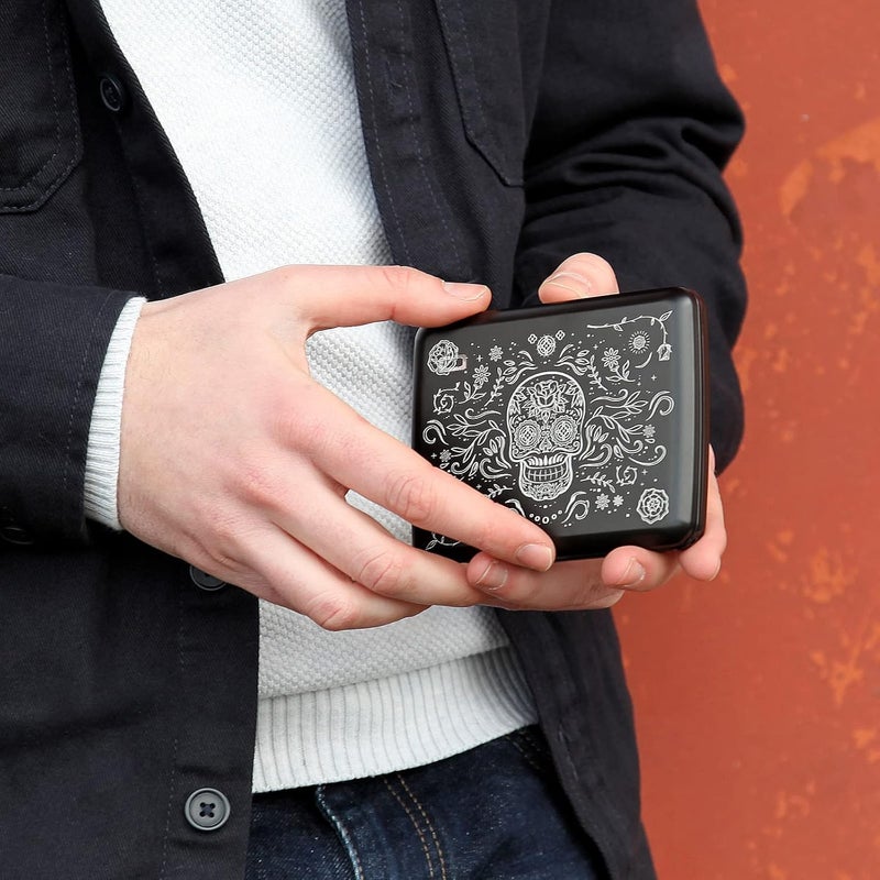 ÖGON -DESIGNS- Aluminum wallet, Large capacity with metal lock, RFID Protection against fraud and demagnetization, Smart Case OSLO Large model - Image 5